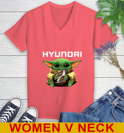 Star Wars Baby Yoda Hugs Hyundai Car Shirt 78