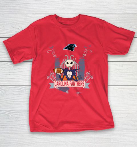 NFL Carolina Panthers Football Jack Skellington Halloween T-Shirt 9