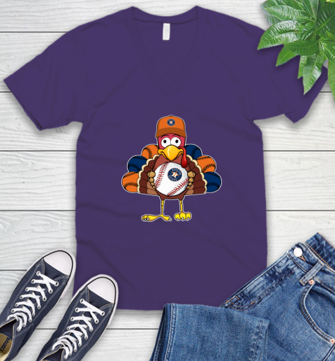 Houston Astros Turkey thanksgiving V-Neck T-Shirt 10