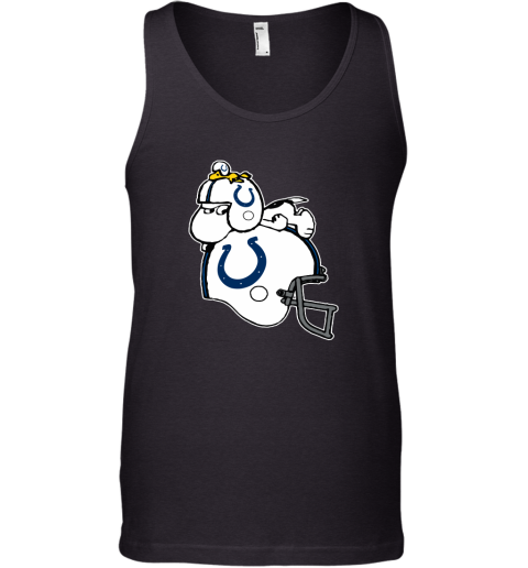 Snoopy And Woodstock Resting On Indianapolis Colts Helmet Tank Top