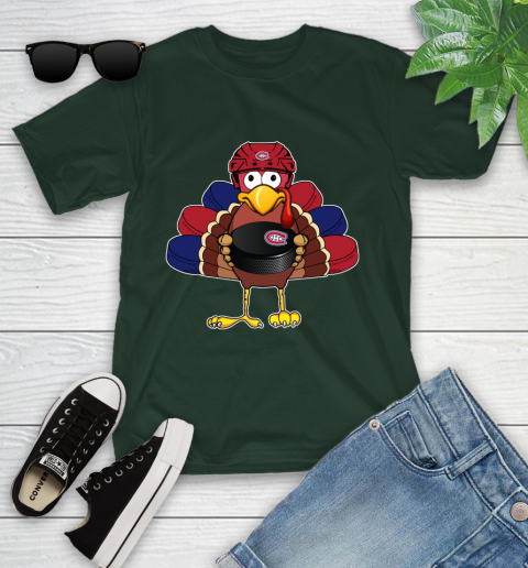 Montreal Canadiens Turkey Thanksgiving Day Youth T-Shirt 5