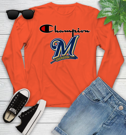 MLB Baseball Milwaukee Brewers Champion Shirt Youth Long Sleeve 2