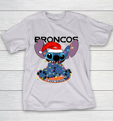 Denver Broncos NFL Football noel stitch Christmas Youth T-Shirt 2
