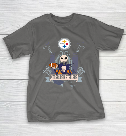 NFL Pittsburgh Steelers Football Jack Skellington Halloween T-Shirt 8