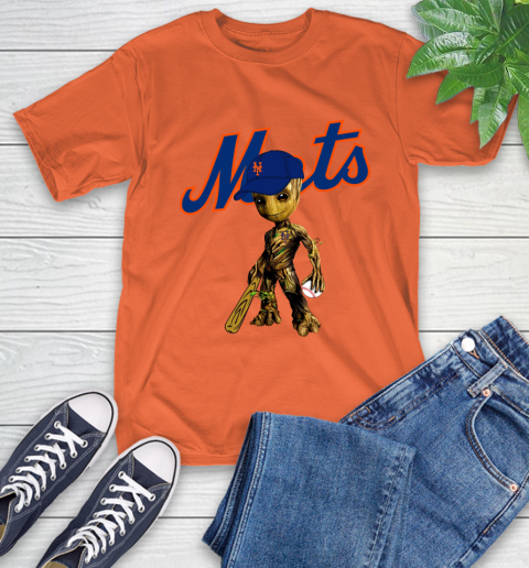 MLB New York Mets Groot Guardians Of The Galaxy Baseball T-Shirt 5