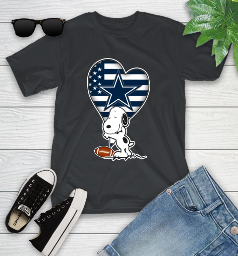Dallas Cowboys NFL Football The Peanuts Movie Adorable Snoopy Youth T-Shirt 2