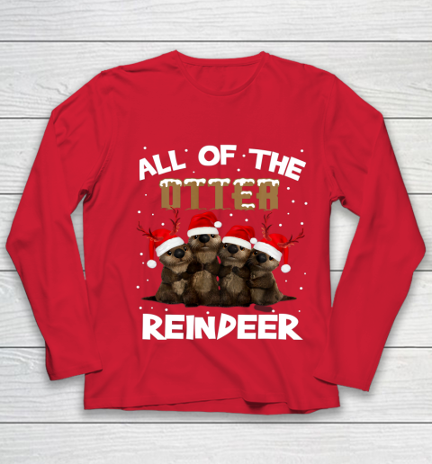 All Of Otter Reindeer Christmas Pajamas Tshirt Xmas Youth Long Sleeve 8