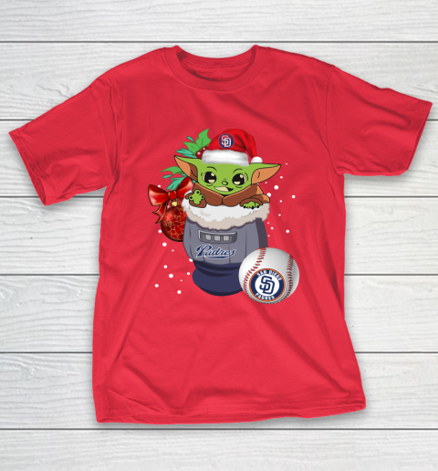 San Diego Padres Christmas Baby Yoda Star Wars Funny Happy MLB T-Shirt 10