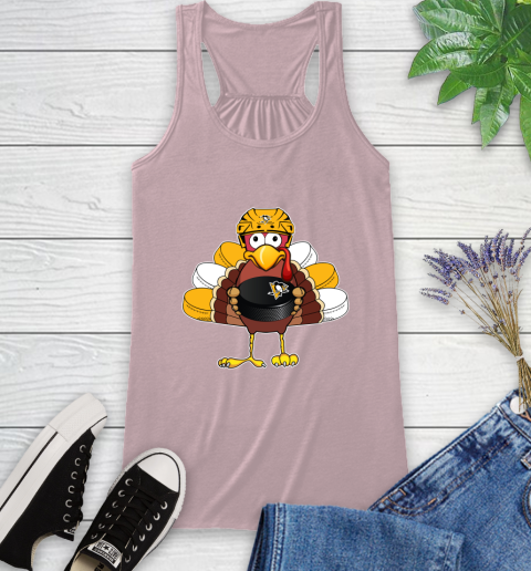 Pittsburgh Penguins Turkey Thanksgiving Day Racerback Tank 11