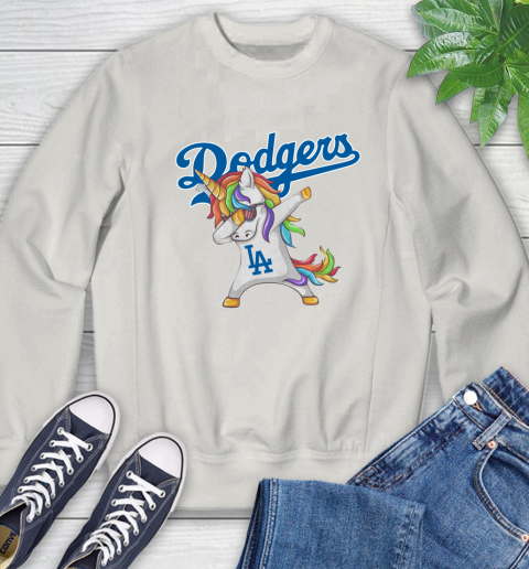 Los Angeles Dodgers MLB Baseball Funny Unicorn Dabbing Sports Sweatshirt 12