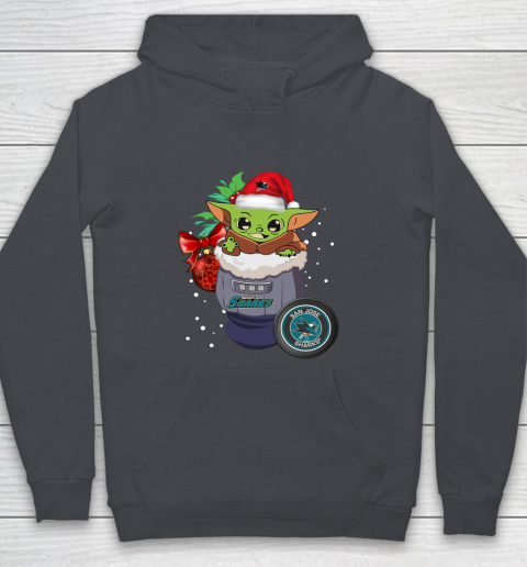 San Jose Sharks Christmas Baby Yoda Star Wars Funny Happy NHL Youth Hoodie 7