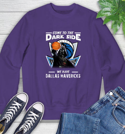 NBA Come To The Dark Side We Have Dallas Mavericks Star Wars Darth Vader Basketball Sweatshirt 4