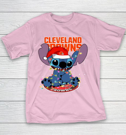 Cleveland Browns NFL Football noel stitch Christmas Youth T-Shirt 5