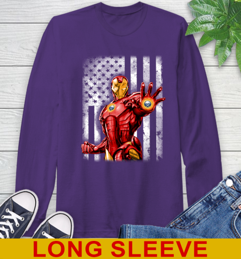 Buffalo Sabres NHL Hockey Iron Man Avengers American Flag Shirt Long Sleeve T-Shirt 5