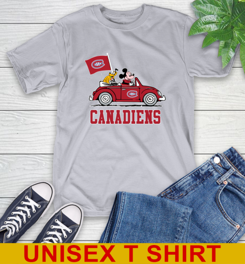 NHL Hockey Montreal Canadiens Pluto Mickey Driving Disney Shirt T-Shirt 6