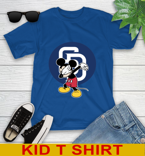 San Diego Padres MLB Baseball Dabbing Mickey Disney Sports Youth T-Shirt 9