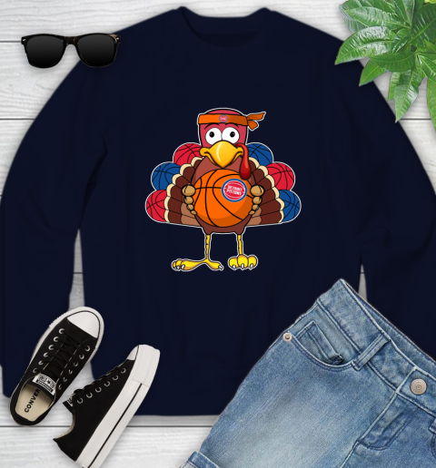 Detroit Pistons Turkey thanksgiving day Youth Sweatshirt 3