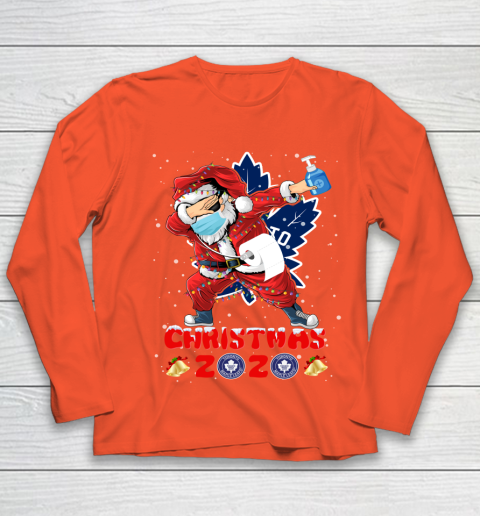 Toronto Maple Leafs Funny Santa Claus Dabbing Christmas 2020 NHL Youth Long Sleeve 3