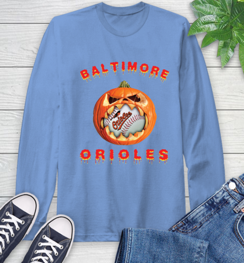 MLB Baltimore Orioles Halloween Pumpkin Baseball Sports Long Sleeve T-Shirt 11