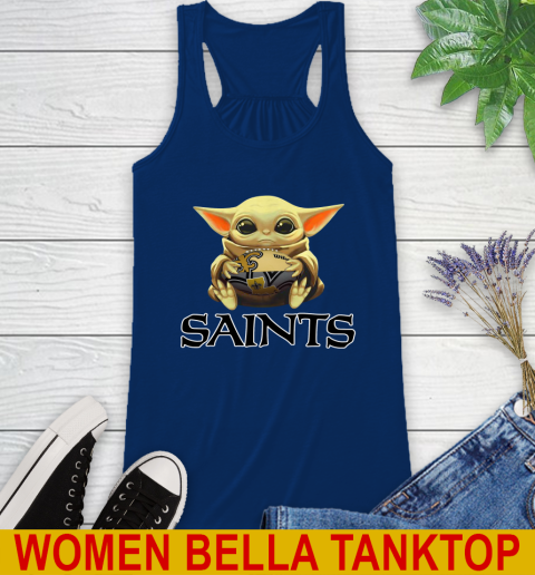 NFL Football New Orleans Saints Baby Yoda Star Wars Shirt Racerback Tank 9