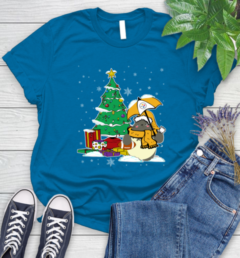 Pittsburgh Steelers NFL Football Cute Tonari No Totoro Christmas Sports Women's T-Shirt 10