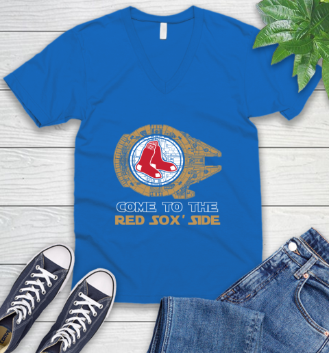 MLB Come To The Boston Red Sox Side Star Wars Baseball Sports V-Neck T-Shirt 5