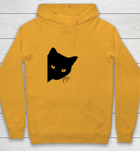Black Cat Face Watching Funny Cat Halloween Gifts Cat Lovers T Shirt.QZSPTYUYC4 Youth Hoodie 2