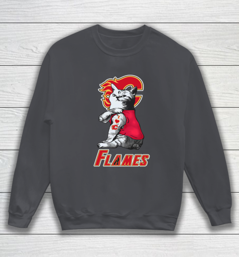 NHL My Cat Loves Calgary Flames Hockey Sweatshirt 4