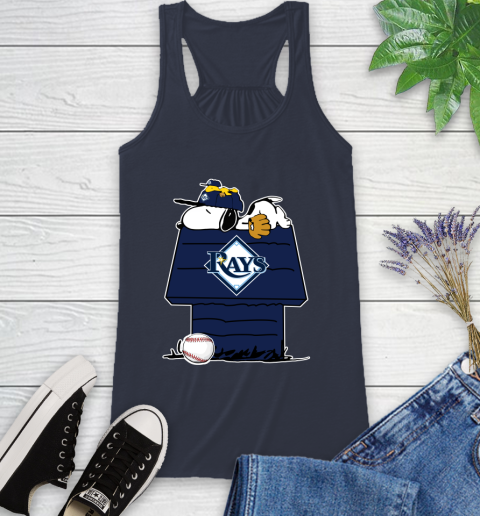 MLB Tampa Bay Rays Snoopy Woodstock The Peanuts Movie Baseball T Shirt Racerback Tank 12