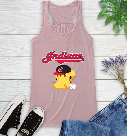 MLB Pikachu Baseball Sports Cleveland Indians Racerback Tank 11