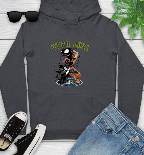NBA Utah Jazz Basketball Venom Groot Guardians Of The Galaxy Youth Hoodie 8