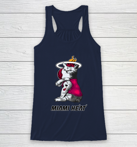 NBA Basketball My Cat Loves Miami Heat Racerback Tank 8