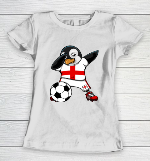 Dabbing Penguin England Soccer Fans Jersey Football Lovers Women's T-Shirt