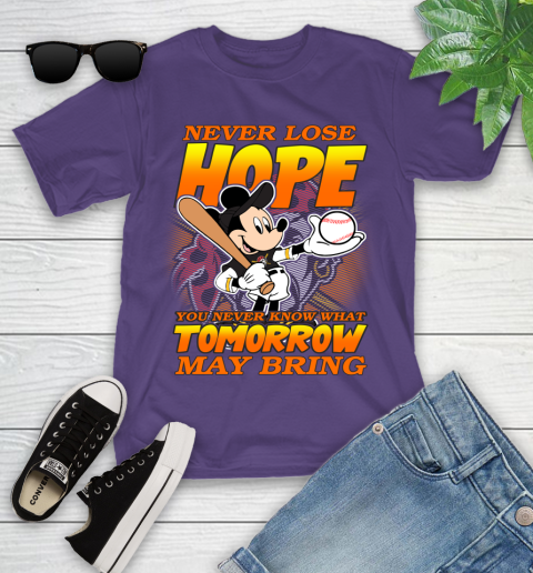 Pittsburgh Pirates MLB Baseball Mickey Disney Never Lose Hope Youth T-Shirt 3