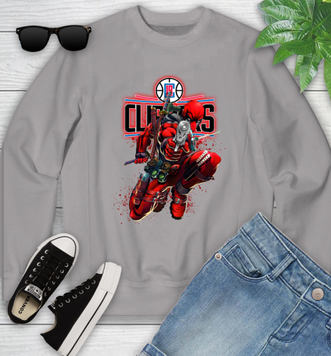 NBA Deadpool Marvel Comics Sports Basketball LA Clippers Youth Sweatshirt 4