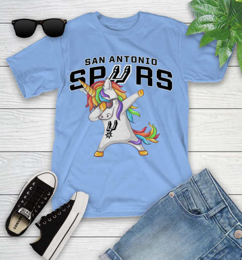 San Antonio Spurs NBA Basketball Funny Unicorn Dabbing Sports Youth T-Shirt 11