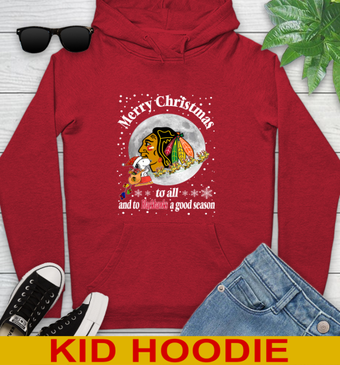 Chicago Blackhawks Merry Christmas To All And To Blackhawks A Good Season NHL Hockey Sports Youth Hoodie 11