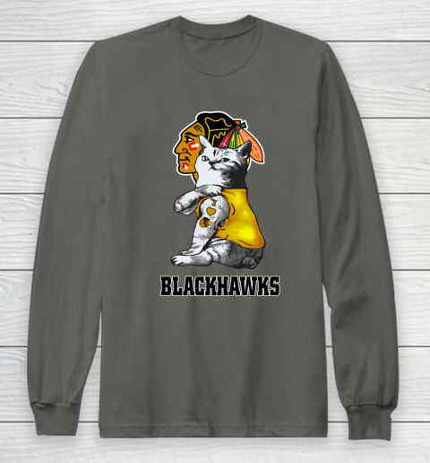 NHL My Cat Loves Chicago Blackhawks Hockey Long Sleeve T-Shirt 5