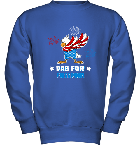 Bald Eagle American Dab For Freedom 4th Of July Youth Sweatshirt