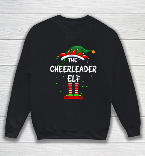 Cheerleader Elf Family Matching Group Funny Christmas Pajama Sweatshirt