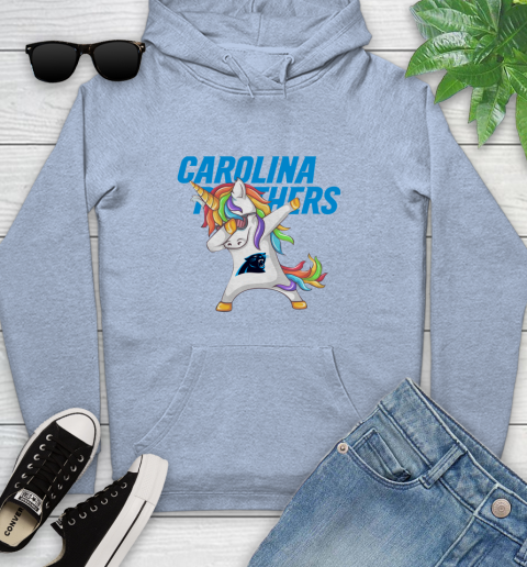 Carolina Panthers NFL Football Funny Unicorn Dabbing Sports Youth Hoodie 10
