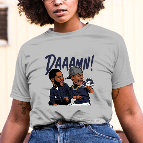 Air Jordan 1 Midnight Navy Matching Sneaker Shirt Daaamn Meme White Navy And Grey Sneaker White Tshirt