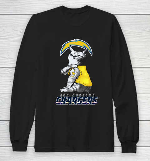 NFL Football My Cat Loves Los Angeles Chargers Long Sleeve T-Shirt
