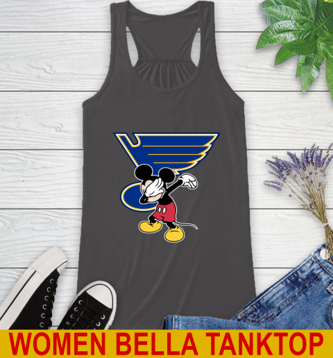 St.Louis Blues NHL Hockey Dabbing Mickey Disney Sports Racerback Tank 12