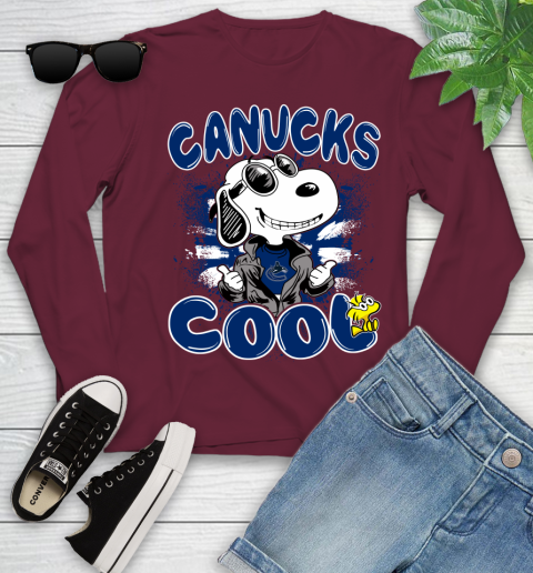 NHL Hockey Vancouver Canucks Cool Snoopy Shirt Youth Long Sleeve 5