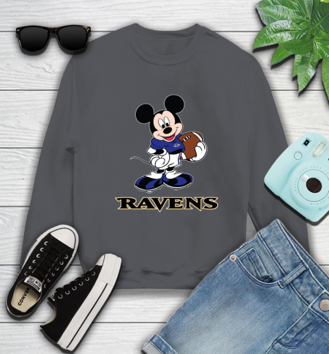 NFL Football Baltimore Ravens Cheerful Mickey Mouse Shirt Sweatshirt 6