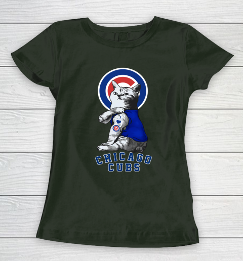 MLB Baseball My Cat Loves Chicago Cubs Women's T-Shirt 4
