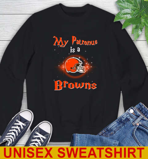 NFL Football Harry Potter My Patronus Is A Cleveland Browns Sweatshirt