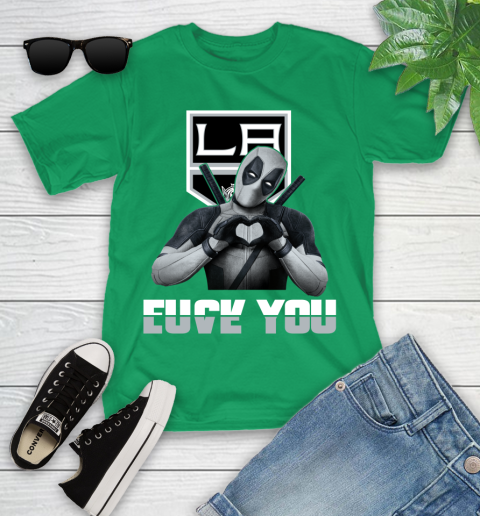 NHL Los Angeles Kings Deadpool Love You Fuck You Hockey Sports Youth T-Shirt 8