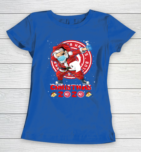 Atlanta Hawks Funny Santa Claus Dabbing Christmas 2020 NBA Women's T-Shirt 8